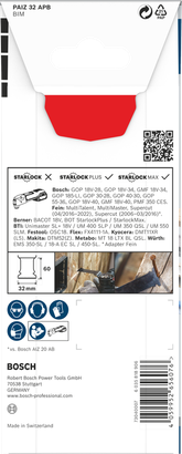 Rezilo za večnamensko orodje Bosch PAIZ 32 APB 32×60 mm.