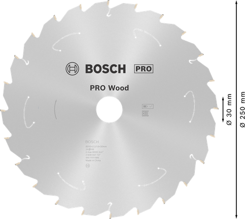 List krožne žage Bosch PRO Wood, 250 mm T24.