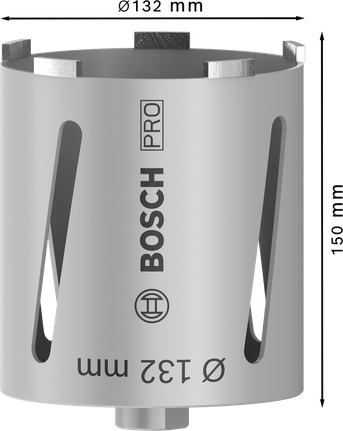 Bosch PRO vrtalni kronski jedro za suho vrtanje 132 x 150 mm G 1/2-palca.