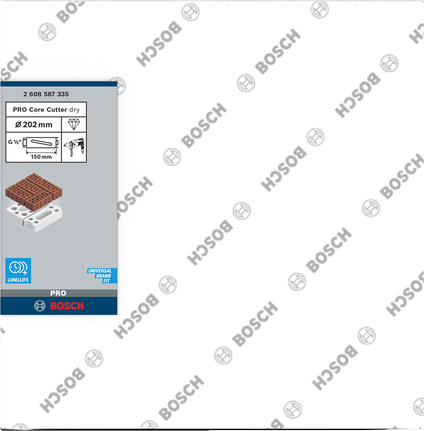 Bosch PRO vrtalni kronski rezkar za suho rezanje 202 × 150 mm G 1/2″.