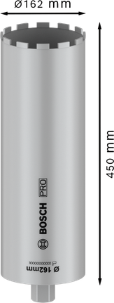 Bosch PRO vrtalni kronski jedro za mokro rezanje 162 x 450 mm 1 1/4" UNC.