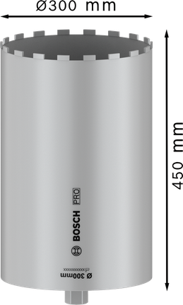 Bosch PRO vrtalni kronski jedro za mokro vrtanje 300 x 450 mm.