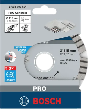 Bosch PRO diamantni disk za beton 115 × 22,23 mm.