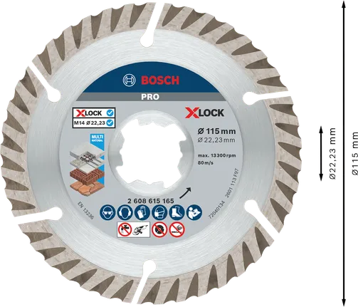 Bosch PRO večnamenski diamantni disk 115 mm X-Lock.