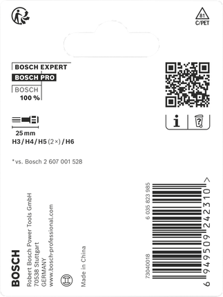 Komplet udarnih svedrov Bosch PRO H 25 mm.