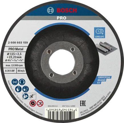 Bosch PRO rezalni disk za kovino z dolgo življenjsko dobo, 115 mm.