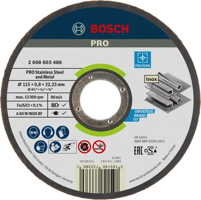 Bosch PRO rezalni disk za nerjaveče jeklo in kovino 115 mm.