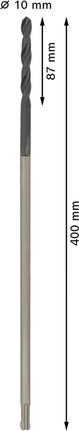 Bosch PRO Wood HSS SDS plus sveder, 10 x 87 x 400 mm.