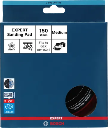 Bosch EXPERT brusilna plošča z več luknjami 150 mm srednja.