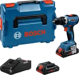 Komplet akumulatorskega vrtalnika Bosch GSR 18V-65 s kovčkom in baterijami.