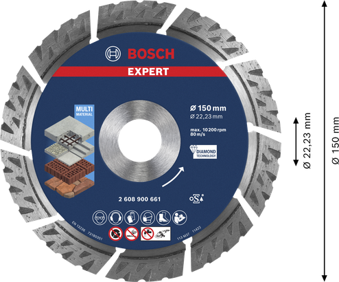 Bosch EXPERT večnamenski diamantni rezalni disk 150 mm.