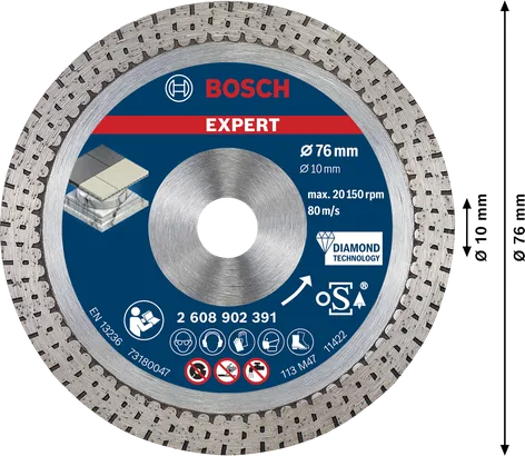 Bosch EXPERT trda keramična diamantna rezalna plošča 76 mm.
