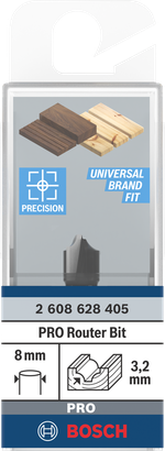 Bosch PRO rezkar za rezkanje robov 3,2 mm 8 mm.