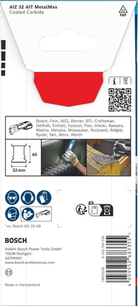 Bosch EXPERT AIZ 32 AIT MetalMax 32×40 mm potopno rezilo.