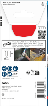 Bosch EXPERT AIZ 20 AIT MetalMax 20×40 mm potopno rezilo.