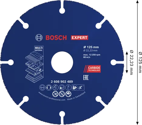 Bosch EXPERT večnamenski karbidni rezalni disk 125 mm.