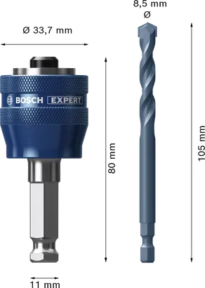 Bosch EXPERT Power Change Plus z 8,5 mm pilotnim svedrom.