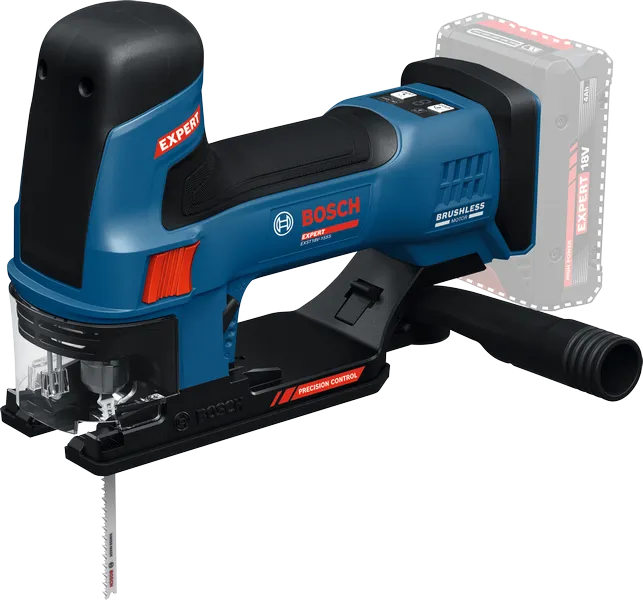 Vbodna žaga Bosch EXST18V-155S s preciznim nadzorom.