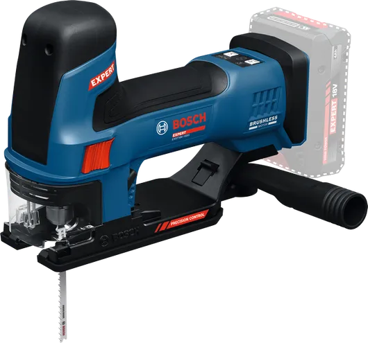 Vbodna žaga Bosch EXST18V-155S s preciznim nadzorom.
