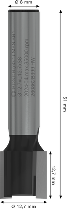 Bosch PRO rezkar za rezkanje 12,7 mm, steblo 8 mm.