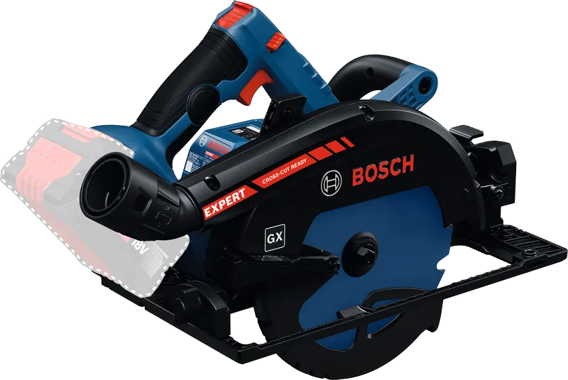 Bosch akumulatorska krožna žaga EXKS18V-68GX s stranskim ročajem.