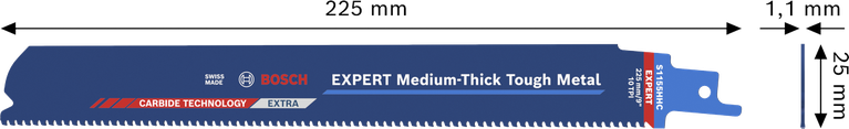 Rezilo Bosch EXPERT S1155HHC srednje debelo, trpežno kovinsko.