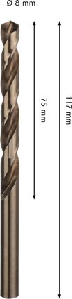 Spiralni sveder Bosch PRO HSS-Co iz nerjavečega jekla, 8 mm.