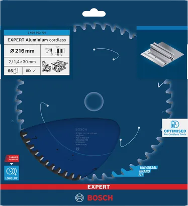 Bosch EXPERT akumulatorski žagin list T66 za aluminij 216×2/1,4×30 mm.