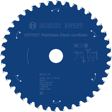 Bosch EXPERT akumulatorski krožni žagin list iz nerjavečega jekla, 40 zob.