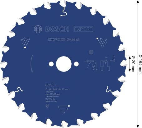 Bosch EXPERT list krožne žage za les 165 mm T24.