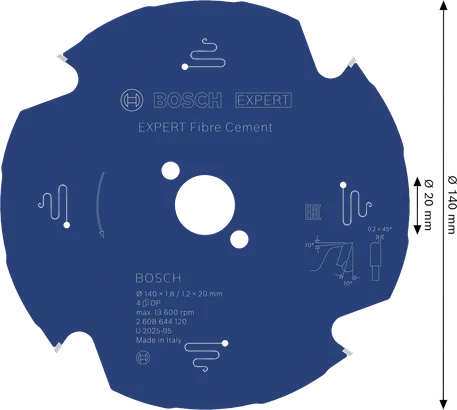 Bosch EXPERT krožni žagin list za vlaknasti cement, 140 mm.