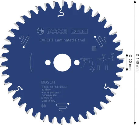 Bosch EXPERT krožni žagin list za laminirane plošče, 140 mm 42T.