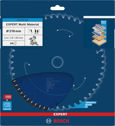 Bosch EXPERT Multi Material žagin list 216 × 30 mm.