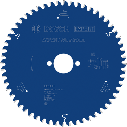 Bosch EXPERT aluminijasti krožni žagin list, 190 mm.