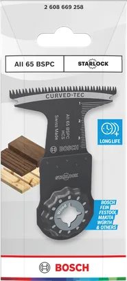 Bosch Starlock rezalni list za les AII 65 BSPC 65×40 mm.