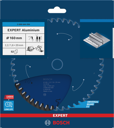 Bosch Expert aluminijasti krožni žagin list 160×2,2/1,6×20 mm T52.