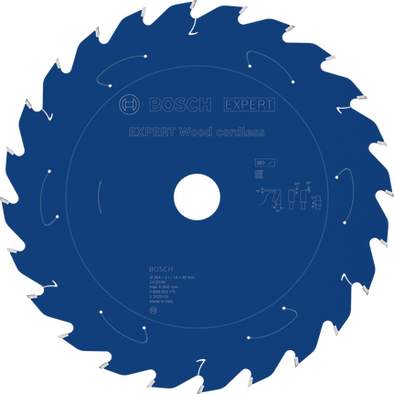 Bosch EXPERT Wood akumulatorski krožni žagin list, 254 mm.