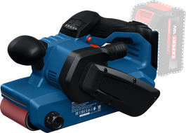 Tračni brusilnik Bosch GBS18V-75 z režo za 18V baterijo.