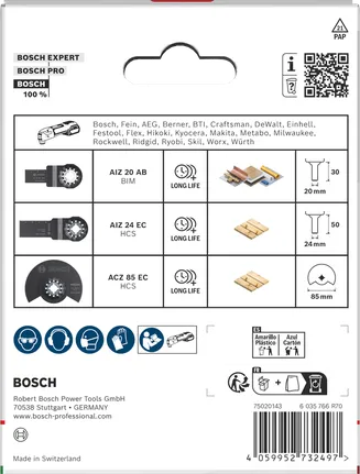 Bosch komplet rezil za les in mehko kovino, 3-delni.
