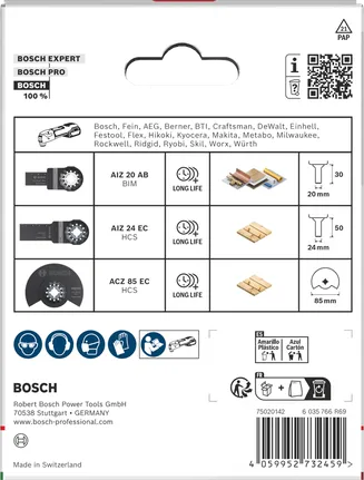 Bosch komplet rezil za les in mehko kovino, 3-delni.