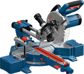 Bosch GCM305-216S drsna kotna žaga z odprtim podnožjem.