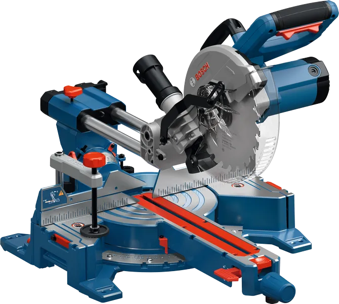 Bosch GCM305-216S kotna žaga z drsno tirnico.