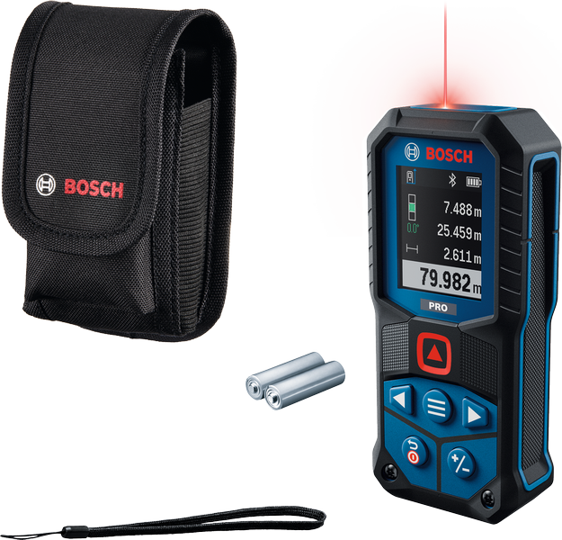 Bosch laserski merilnik GLM80-35C s torbico in baterijami.
