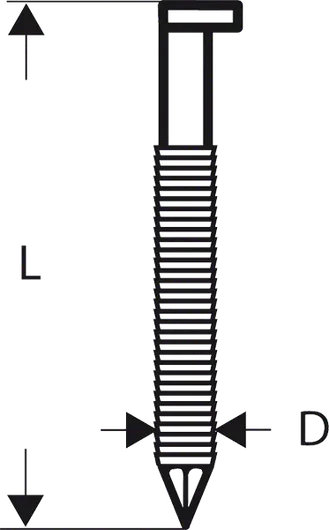 Žebelj v traku z D-glavo pod kotom 34 stopinj