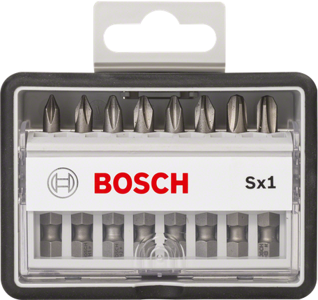 Sada skrutkovacích bitov Bosch Sx1 v kompaktnom puzdre.