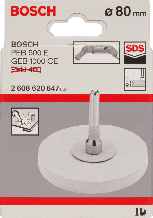 Leštiaca plsť Bosch 80 mm pre rotačné nástroje.