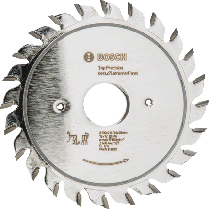 Predrezovací nôž Bosch Top Precision na laminované panely.