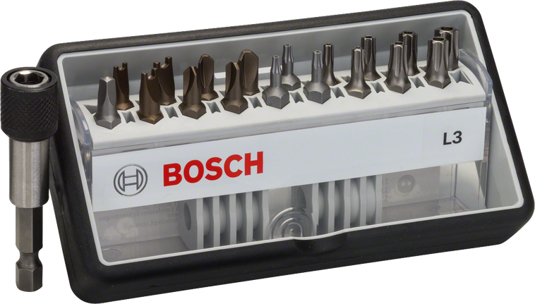 Sada skrutkovacích bitov Bosch Robust Line 18+1, extra tvrdé.
