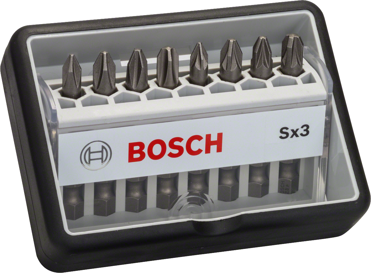 8-dielna sada skrutkovacích bitov Bosch Robust Line Extra Hard.