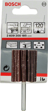 Lamelový kotúč Bosch s priemerom 60 mm, zrnitosť 120 na kov a PVC.